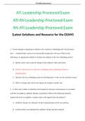 ATI Leadership Proctored Exam questions and answers latest 2020&sol;2021 test solution