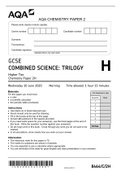 GCSE COMBINED SCIENCE: TRILOGY Higher Tier Chemistry Paper 2H