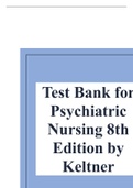 Test Bank for Psychiatric Nursing 8th Edition by Keltner