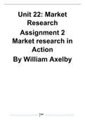 Unit 22: Market Research Assignment 2 Market research in Action