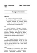 MBA I Semester MBAC 1002 Managerial Economics|2021 NEWLY UPDATED