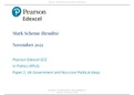[Mark scheme: Pearson Edexcel A-Level 2021] Politics Paper 2: UK Government and Non-core Political Ideas