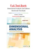 Dimensional Analysis 2nd Edition Horntvedt Test Bank ISBN&colon; 9780803661899