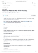 AQA, Edexcel, OCR, IB AS A LEVEL Research Methods Key Term Glossary | 2022 UPDATE 