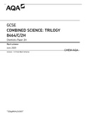 GCSE COMBINED SCIENCE: TRILOGY 8464/C/2H Chemistry Paper 2H 202-2021 MARKING SCHEME