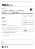 AQA GCSE Combined Science Physics Paper 1 Higher Question Paper