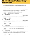 Exam (elaborations) NR 507 Advanced Pathophysiology Midterm Exam 