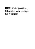 BIOS 256 Questions&comma; Chamberlain College Of Nursing