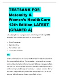 TESTBANK FOR Maternity & Women’s Health Care 12th Edition LATEST {GRADED A}