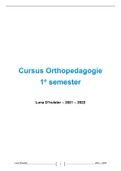 Samenvatting cursus Orthopedagogie semester 1 - graduaat Orthopedagogie 