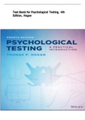 Test Bank for Psychological Testing, 4th Edition