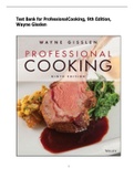 Test Bank for Professional Cooking, 9th Edition