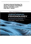 Test Bank for Abnormal Psychology 