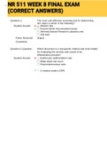 Exam &lpar;elaborations&rpar; NR 511 WEEK 8 FINAL EXAM &lpar;CORRECT ANSWERS&rpar; 