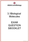 AQA A Level Biology Molecules question and answer booklets
