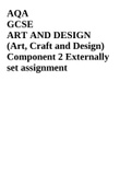 AQA GCSE ART AND DESIGN (Art, Craft and Design) Component 2 Externally set assignment