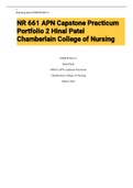 Exam (elaborations) NR 661 APN Capstone Practicum Portfolio 2 Hinal Patel Chamberlain College Of Nursing 