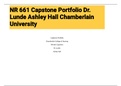 Exam (elaborations) NR 661 Capstone Portfolio Dr. Lunde Ashley Hall Chamberlain University 