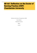 Exam (elaborations) NR 661 Reflection on the Doctor of Nursing Practice (DNP) Chamberlain University 