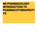 NR PHARMACOLOGY INTRODUCTION TO PHARMACOTHERAPEUTICS 