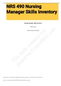 NRS 490 Nursing Manager Skills Inventory (NRS490) 
