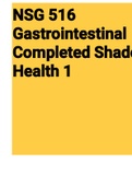 NSG 516 Gastrointestinal Completed Shadow Health 1 (NSG516) 