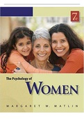 Instructor’s Manual with Test Bank for Margaret W. Matlin’s The Psychology of Women 7th Edition