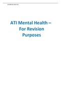 ATI Mental Health B - With Correct and Verified Answers 