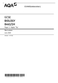 AQA GCSE BIOLOGY 8461&sol;1H Paper 1 Higher Tier Mark Scheme June 2020 Version&colon; 1&period;0 Final