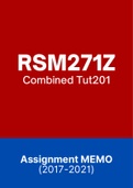 RSM271Z - Tutorial Letters 201 (Merged) (2017-2021) (Questions&Answers)