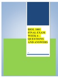 BIOL 1001 FINAL EXAM WEEK 6 – QUESTIONS AND ANSWERS LATEST UPDATE 2022 (100% CORRECT PERFECT GRADE A+)