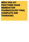Exam &lpar;elaborations&rpar; NRSG 2030 ATI PROCTORED EXAM REMEDIATION PHARMACOLOGY FINAL &lpar;COMPLETE AND THOROUGH&rpar; 