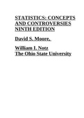 STATISTICS: CONCEPTS AND CONTROVERSIES NINTH EDITION