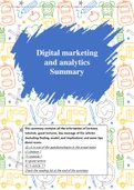 Summary for  Digital Marketing And Analytics- grade 9.0 (6314M0311Y)