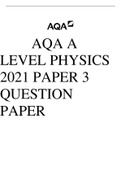 AQA A LEVEL PHYSICS 2021 PAPER 3 QUESTION PAPER