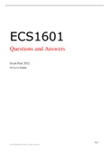 ECS1601 Questions and Answers Exam Pack 2022