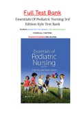Test Bank: Essentials of Pediatric Nursing, 3rd Edition, Terri Kyle, Susan Carman ISBN: 9781451192384