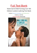 Maternal & Child Nursing Care 5th Edition London Ladewig Test Bank