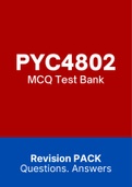 PYC4802 - MCQ Test Bank (Abnormal Behavior)