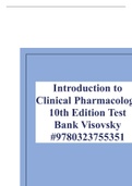Introduction to Clinical Pharmacology 10th Edition Test Bank Visovsky