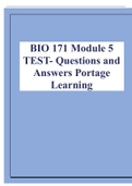 BIO 171 Module 5 TEST- Questions and Answers Portage Learning