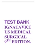 TEST BANK FOR MEDICAL SURGICAL NURSING 9TH EDITION IGNATAVICIUS 