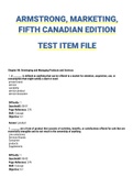 Armstrong, Marketing, Fifth Canadian Edition Test bank | ALL CHAPTERS |2021|LATEST|