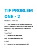 TIF PROBLEM TEST BANK TAX 1| Latest| 2021 |All Chapters 
