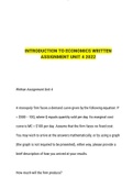 Introduction to Economics Written Assignment Unit 4 2022|Graded A plus |
