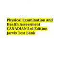 Test Bank For Physical Examination and Health Assessment CANADIAN 3rd Edition Jarvis|Latest 2021|All Chapters |
