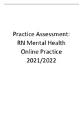 Practice Assessment RN Mental Health Online Practice 2021.2022.