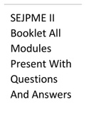 SEJPME II Booklet All Modules Present With Questions And Answers