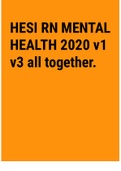Exam (elaborations) HESI_RN_MENTAL_HEALTH_2020_v1_v3_all_together. 
