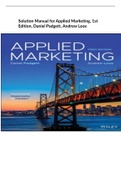 Solution Manual for Applied Marketing, 1st Edition